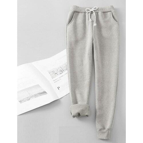 Winter Cashmere Harem Warm Pants Women 2019 Causal trousers Women Warm Thick Lambskin Cashmere Pants Women Loose Pant