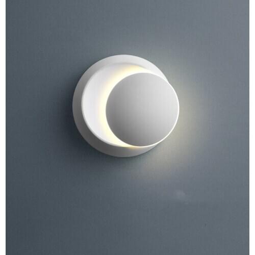 Modern Led Wall Lamps Round 360 Degree Rotation Bedside Sconce 5W Minimalist Bedroom Aisle Stair Living Room Wall Lights Fixture