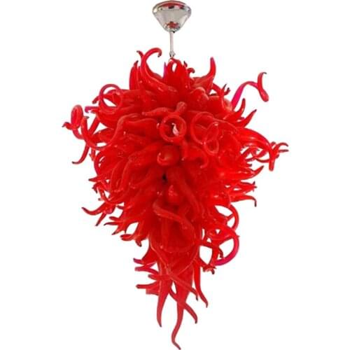 Modern Luxury Red Color Chandeliers Lighting Hand Blown Glass Chandelier Lamps LED Lights for Bedroom Decor