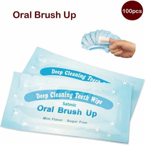 Dental Deep Clean Pre/Post Teeth Whitening Oral Brush Up, Fast Delievery Teeth Wipes, Mint Flavor,Textured Finger Brushes