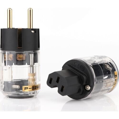 Pair High performance P-029E/C-029 EU version Power Plug IEC connector for audio power cable