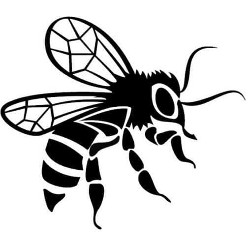 15*13CM Vivid Bee Painting Cool Insect Vinyl Decorative Car Stickers Car Styling Decal Black/Silver S1-2908