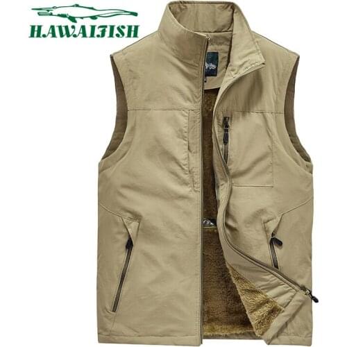 Fleece Workwear Waistcoat Autumn Mens Vest Jacket Youth Multi-pocket Vest Military Vest Fashion Sleeveless Jacket