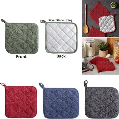 1pc Baking Pot Holder Hot Cooking Pads Cotton Holders Kitchen Cooking Microwave Gloves Baking Bbq Pot Holders Oven Mitts