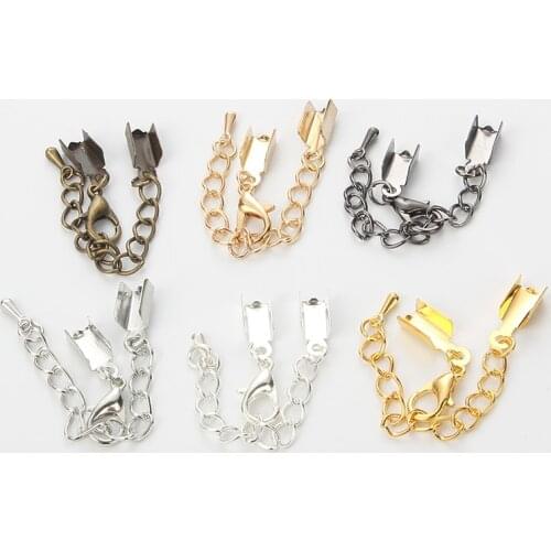 10pcs/lot 4 mm 6 Colors Cord Clips Extender Chain Connectors Findings Lobster Clasp For Jewelry Making DIY Bracelet Cord
