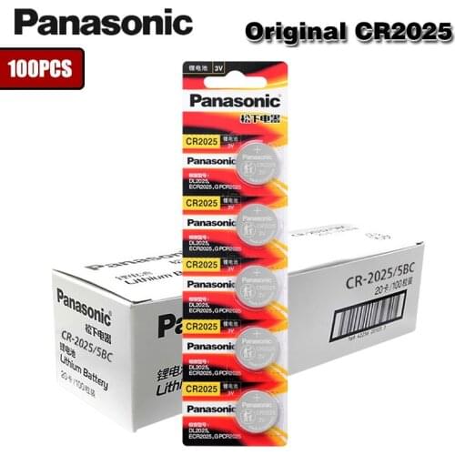 100pcs Panasonic Original cr2025 Button Cell Batteries cr 2025 3V Lithium Coin Battery For Watch Calculator Weight Scale car toy