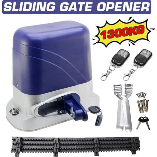 1300KG Automatic Remote Control Sliding Gate Opener Drive with 4m Nylon Racks Electric Sliding Gate Door Motor Actuator Operator