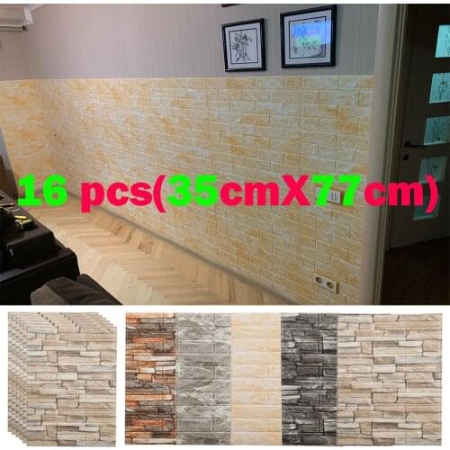 Foam 3D Wall Stickers Brick Self Adhesive Wallpaper Panels Home Decor Living Room Bedroom House Decoration Bathroom Wall Sticker