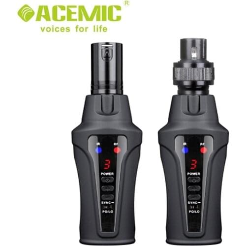 ACEMIC TR-20SET UHF Wireless Microphone System Transmitter-Receiver for Wireless Audio Interface Transmission