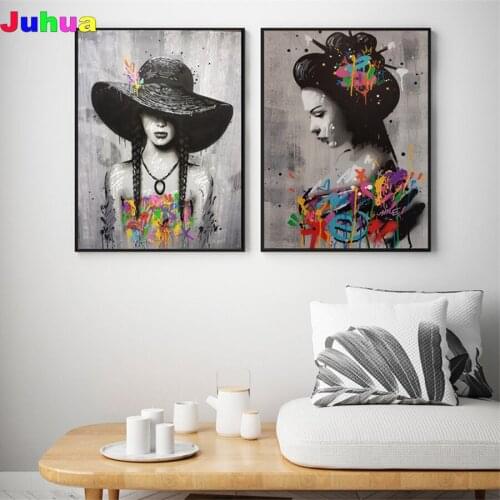 Graffiti gril 5d diy diamond painting full drill 5d japanese diamond embroidery Mosaic cross stitch wall art drop shipping