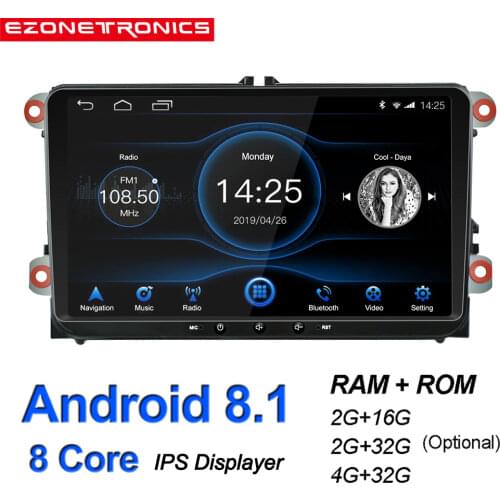 Android 8.1 For for VW Passat Golf MK5 MK6 Jetta T5 EOS POLO Car Stereo Autoradio Octa Core 9inch IPS Screen Touch GPS Bluetooth