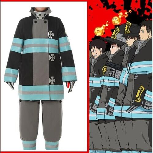 Anime Comic Fire Force Cosplay Costumes Shinra Kusakabe Cosplay Costume Men Uniform Firefighters work clothes Jumpsuits overalls