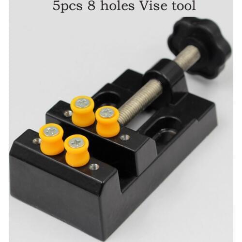 Free Shipping 8 Holes Aluminium Alloy Vise Nutcracker Table Clamp Olive Bodhi Gig Watch Jewelrymaker Hand Carpenter DIY Tool