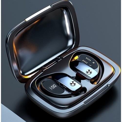 Wireless Ear Hook Earbuds Bluetooth-compatible 9D Stereo Headphone Waterproof Earphone LED Display Noise Canceling Sports Earbud