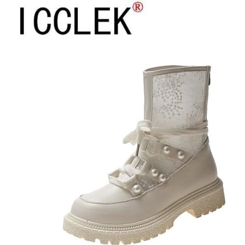 Breathable Mesh Hollow Sandals Plus Big Size 40 Summer Breathable Platform Boots Thick Sole Women Back Zipper Boots