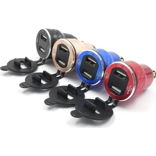 5V 4.2A Aluminum Alloy Quick Charge 3.0 Dual USB Charger For BMW Motorcycle USB Charger 12V-24V