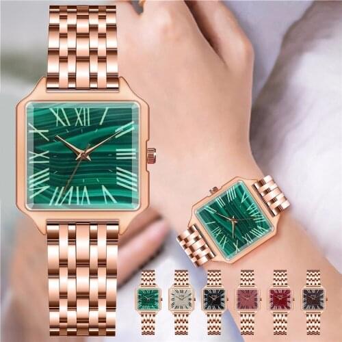 CCQ Brand Watches Women Luxury Rose Gold Square Roma Watches Fashion Ladies Simple Casual Quartz Watches Clock