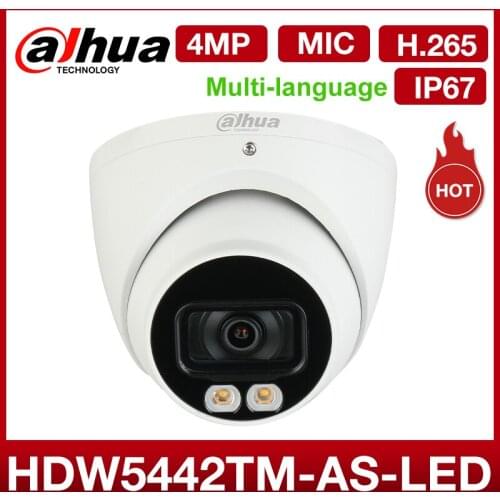 Dahua MultiLang 4MP IPC-HDW5442TM-AS-LED Face Detection Full Color Network IP Camera Built-in MIC IP67 POE P2P WDR H.265 ONVIF
