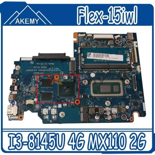 For Lenovo Flex-15iwl S340-14IWL S340-15IWL laptop motherboard LA-H101P with CPU I3-8145U RAM 4G GPU MX110 2G 100% test work
