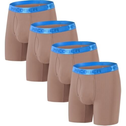 Men Underwear Shorts Flat Angle Pants Male Panties Breathable Solid Color 4 PCS