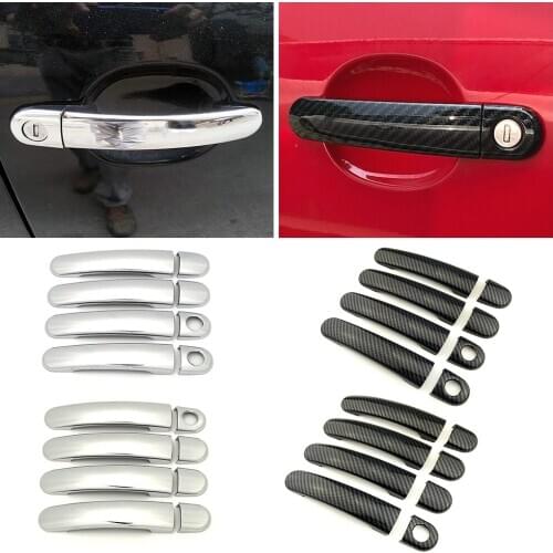 For Seat Altea 2004-2016 Carbon Fiber Color Modify Refit Chrome Door Handle Cover Decoration Trim Protection Sticker