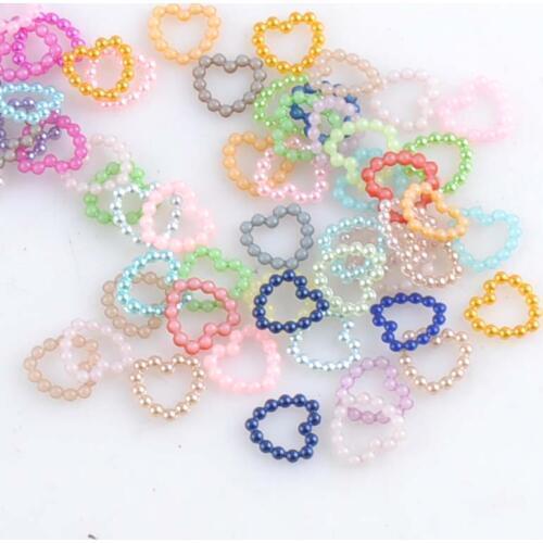 HOT 400PCS 11mm Random mixed Hollow Heart flatback Resin Cabochons Scrapbook Craft DIY buttons YKL0429