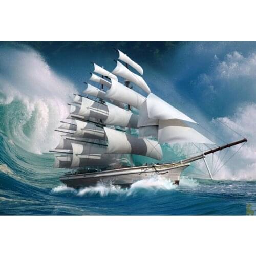 H1871 5d painting,3d picture,diamond embroidery A boat in the waves
