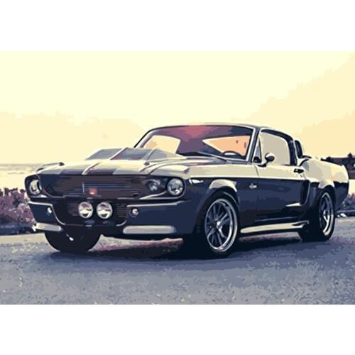 Painting By Numbers DIY Dropshipping 40x50 50x65cm Vintage car by the sea Still life Canvas Wedding Decoration Art picture Gift