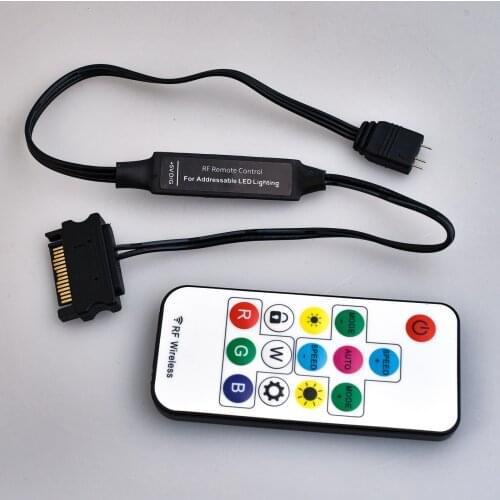 5V ARGB Control Kit, Remote Controller, SATA Power, Multiple Dynamic Mode & Static Color, Breathing Lighting