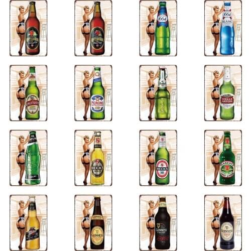Havana Club Miller High Life Metal Tin Signs Beer Becks Peroni Club Plaque Iron Painting Man Cave Wall Stickers Retro Pub Cafe
