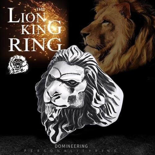 Beier 316L Stainless Steel Fashion Style nose viking scandinavian lion head animal Ring for men jewelry Odin Amulet LR676