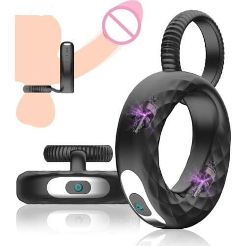Male Masturbator Vibrating Dual Penis- Cock Ring For Men Vibrator Massager Delayed Ejaculation Sex Toys For Couple Adult Women