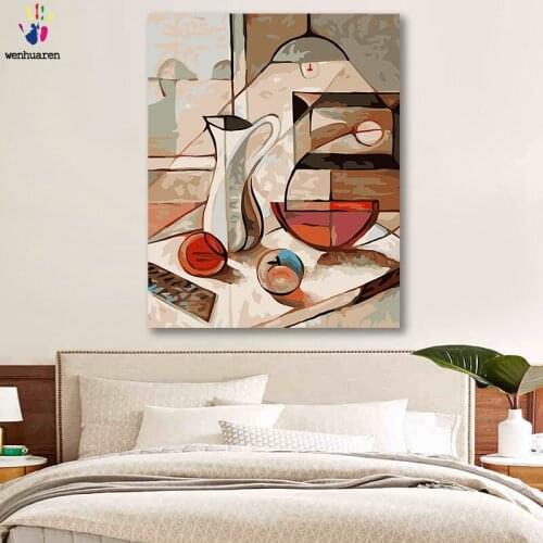 DIY colorings pictures by numbers with colors Abstract table world masterpiece picture drawing painting by numbers framed Home