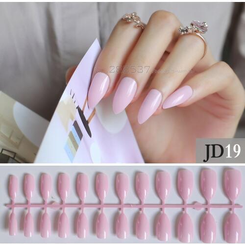 New fashion Light purple Pink mountain peak personality Design False nails 24pcs Full Nail Tips decorating Artificial nails JD19