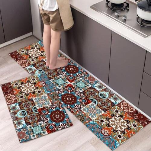 Z&L Doormat Kitchen Mat Anti-slip Modern Area Rugs Living Room Balcony Bathroom Printed Carpet Hallway Geometric Bath Mat
