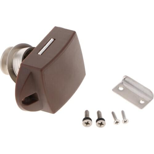 Push Button Catch Door Cabinet Lock Stainless Steel for Boat Horsebox Camper Van - Pearl Nickel