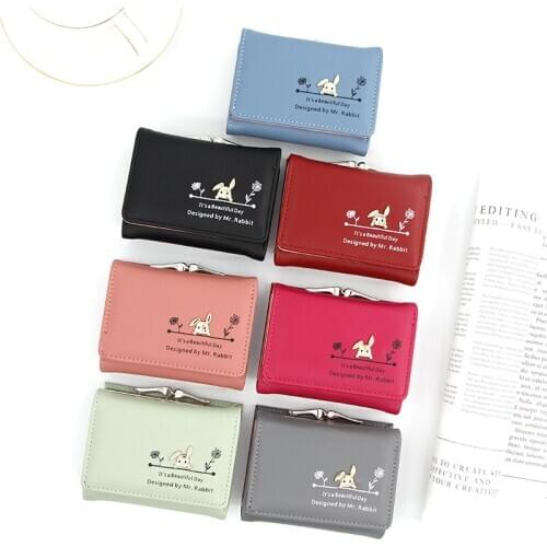 New Pu Leather Women Purse Pocket Ladies Clutch Wallet Women Short Card Holder Cute Girls Wallet Cartera Mujer Coin Bag