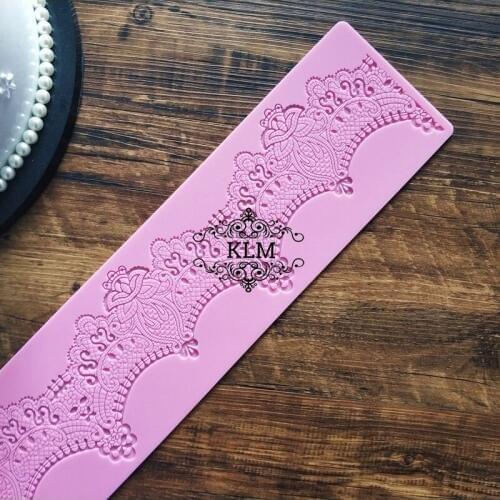 New cake lace decoration silicone mold DIY lace print pad Wedding birthday cake tools KLM-C0028