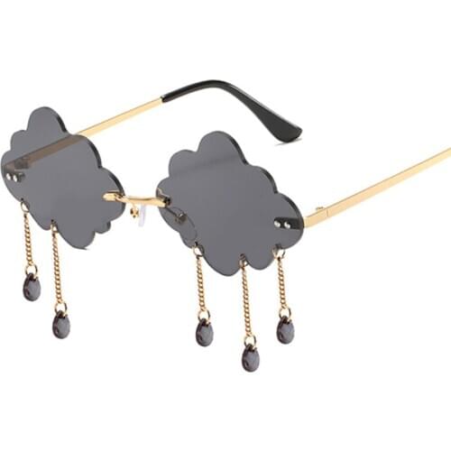 Fashion Round Clouds Sunglasses Women Vintage Rimless Tassel Sun Glasses Female Luxury Brand High Quality Oculos Feminino