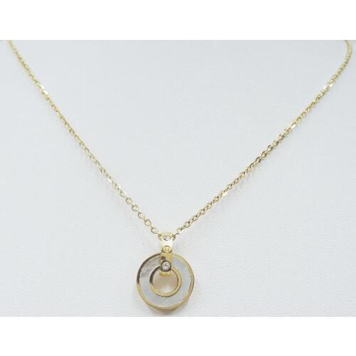 High quality top fashion necklace ,stainless steel ,anti-allerge ,avaibale in silver and gold color,circleshape pendant necklace