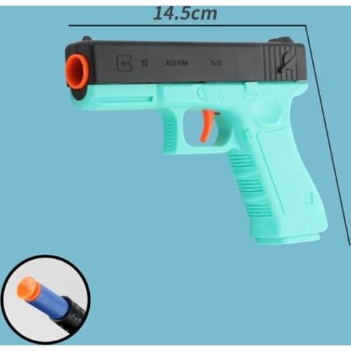 Glock Mint Green EVA Soft Bullet Toy Gun Pistol Manual Air Gun With Bullets Shotgun For Children Birthday Gifts CS Fighting