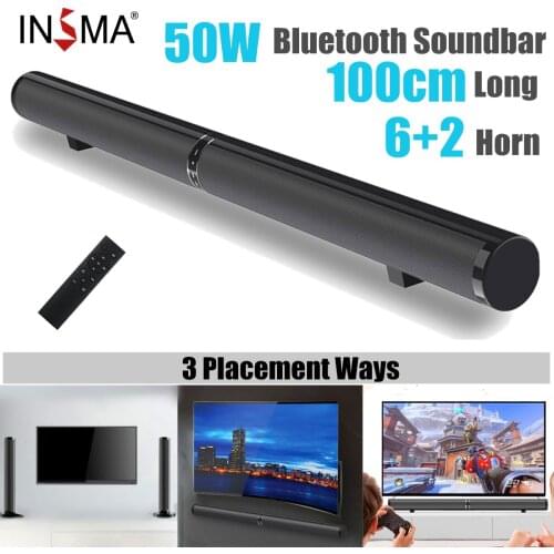 50W 100cm HiFi Detachable Wireless bluetooth Soundbar Speaker 3D Surround Stereo Subwoofer for TV Home Theatre System Sound Bar