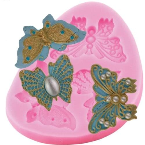 Butterfly Silicone Mold Cupcake Topper Fondant Cake Decorating Tools Chocolate Gumpaste Molds Candy Clay Mould Sugarcraft Moulds