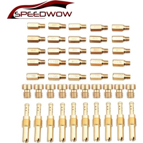 SPEEDWOW 10Pcs Motorcycle Carburetor Jet Kit With Replacement Fir Pilot / Slow Jet Set For PWK Keihin OKO CVK Copper Fittings