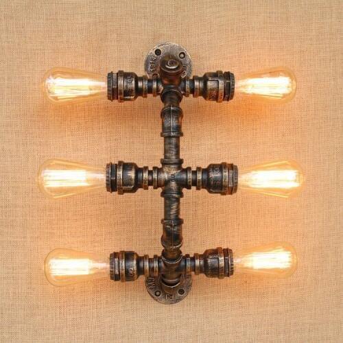 Loft Style Water Pipe Lamp Edison Wall Sconce With Switch Retro Wall Light Fixtures Indoor Vintage Industrial Lighting Lampara