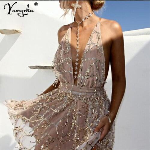 Sexy backless Sequin vintage mini summer dress women beach party club bodycon dress elegant mesh evening prom dresses vestidos