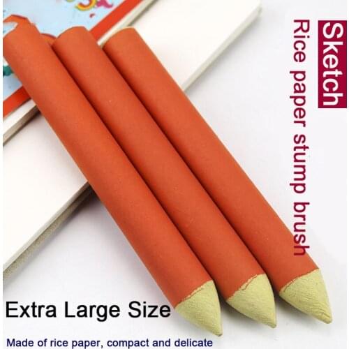 1pc Big Size Color Paper Blending Smudge Sketch Paper Stump Stick Set Double Head Durable Art Sketch Drawing Charcoal Tool