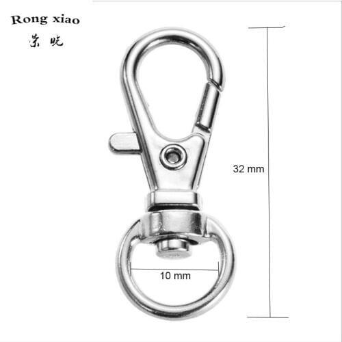 10mm silver nickel swivel snap hooks small swivel lobster clasp hook for keys shoe bag hardware accessories