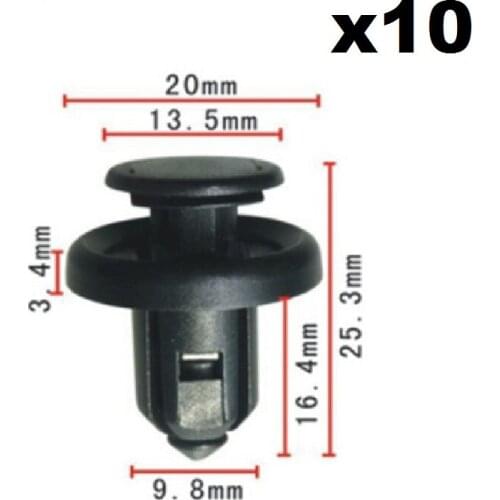 10x Nylon For Honda Accord 08 bumper arm expansion nail / short