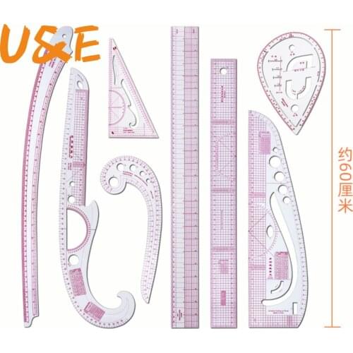 13Pcs Sewing Ruler Line French Curve Ruler Cutting Mat Set Yardstick Sleeve French Curve Cutting Knife Ruler Sewing Tool